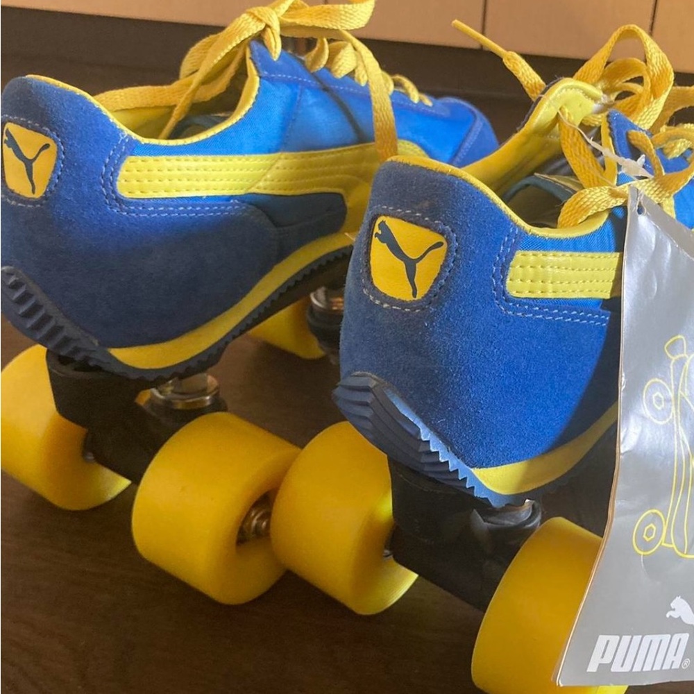 Brand NEW Puma vintage roller skates . Yellow and blue size 6.5 rare find - Picture 5 of 7